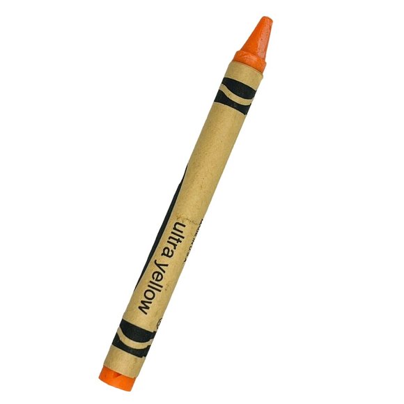 Ultra Yellow Crayola Crayon Fluorescent Retired Permanent Name Change Vintage - Picture 7 of 10